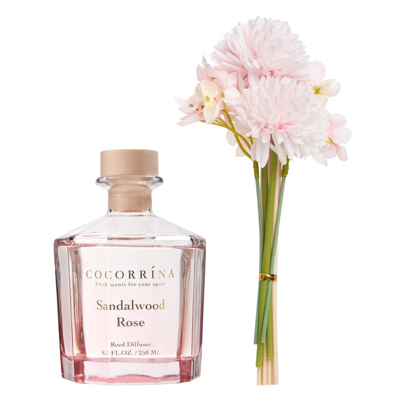 COCORRÍNA Reed Diffuser - Sandalwood Rose 8.5oz Flower Reed Diffuser