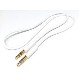 DRUT 50cm short 3.5mm Stereo Audio Jack Plug to Plug, Male to Male AUX, Slim Flexible Lead Cable 1.6ft White