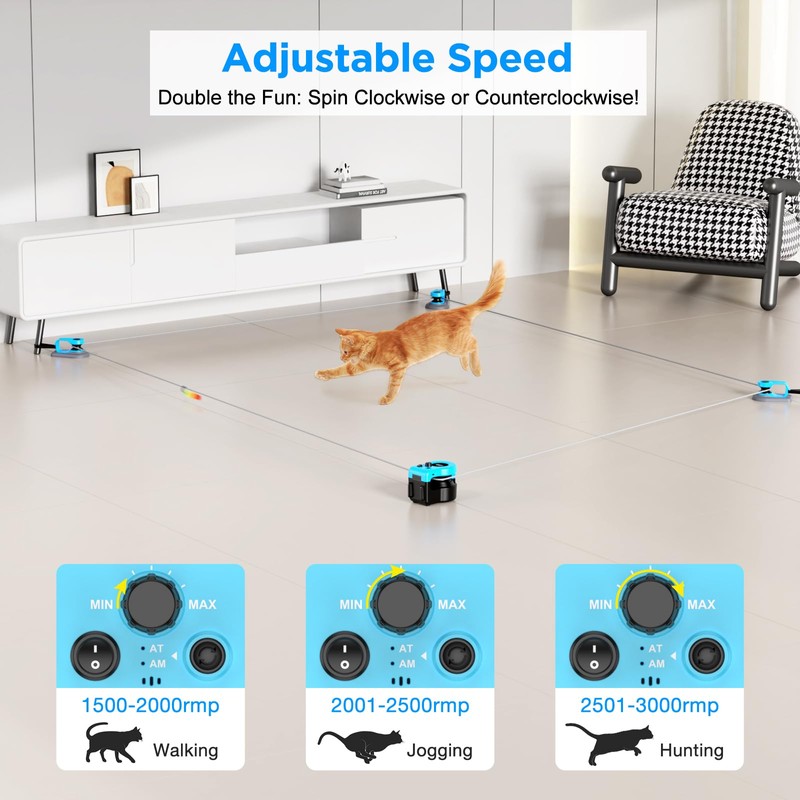 Pet Deluxe Interactive Cat Toy for Indoor Cats, Auto/Remote Control