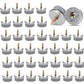 Zocipro 42Pcs Felt Glide Screws, 22mm Diameter Felt Pads for Furniture Feet, Round Chair Leg pads Nail-on Slider Pads for Wooden Furniture Stools Table Leg Feet