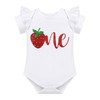 FYMNSI Baby Girl 1st Birthday Outfit Cotton Short Sleeve Romper