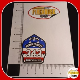 FDNY 343 9/11 Never Forget America's Bravest die-cut vinyl sticker