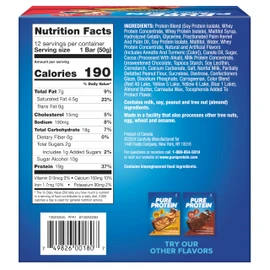 Pure Protein Bars, High Protein, Nutritious Snacks to Support Energy, Low Sugar, Gluten Free, Sundae Cone, 1.76oz, 12 Count (Packaging May Vary)