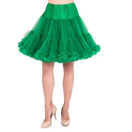 Malco Modes Luxury Vintage Knee Length Crinoline Jennifer Petticoat Skirt Pettiskirt Adult Tutu for Rockabilly 50s Kelly X (Kelly Green/Extra Large)