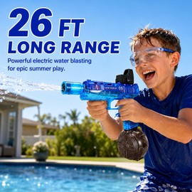 Hawdinoo Electric Water Gun Pistol with LED Lights, Sound Effects, Automatic Squirt Gun for Kids, Teens and Adults, Pool, Beach, Backyard Play(Surge Blue)