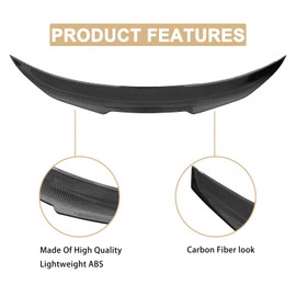 DIBON AUTO Carbon Fiber Rear Trunk Spoiler Wing for 2014-2023 Infiniti Q50 Trunk Spoiler Wing Lip