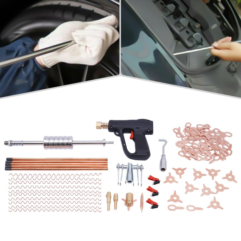 WUSILILU 86Pcs Dent Puller Welder Kit,Dent Puller Hammer Auto Body