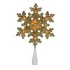 Northlight 9" Pre-Lit Gold Snowflake Christmas Tree Topper - Clear