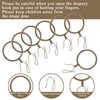 Curtain Rings with Hooks Rustproof Metal Drapery Rings with Eyelets