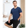 NACHILA Men's Pajamas-Viscose Made from Bamboo, Short Sleeve Top with