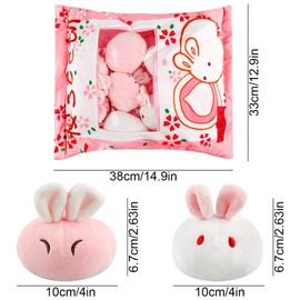 Thyonta Removable Creative Plush Snack Pillow Style Cartoon Bag Snack Dolls Suitable for Bedroom Office Home Gift（A）