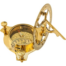A S Handicrafts 3" Sundial Compass - Solid Brass Sun Dial Rustic Vintage Home Decor Gifts Fully Functional