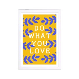 Wynwood Studio Typography Framed Wall Art Prints 'Do What You Love' Inspirational Quotes and Sayings Home Décor, 13" x 19", Yellow, Purple