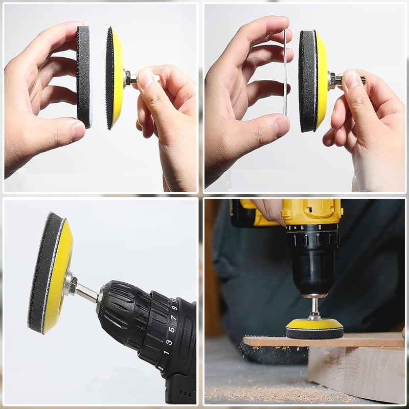 Wanmutrun 75MM Sanding Disc Backing Pads Hook and Loop 4Piece