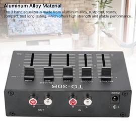 Bewinner Phono Preamp with 3-Band EQ and Volume Control, 2-Channel Tone Equalizer for Record Player, High Mid Low Adjustment, 5V USB Powered, Aluminum Alloy Body