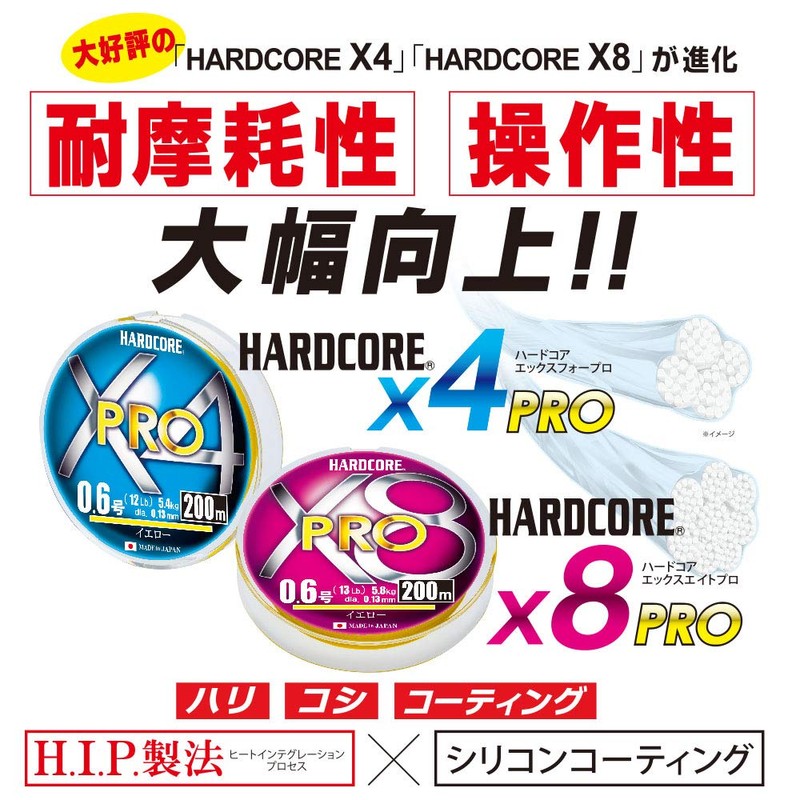 Duel Hardcore H3863-Y PE Line, No. 1, HARDCORE X4 PRO,