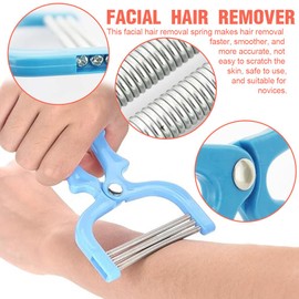 KSJEHW 3 Pieces Facial Hair Removal Spring Epilator Spring Face Hair Razor Handheld Threading Beauty Tool Device Face Hair Remover for Men Women