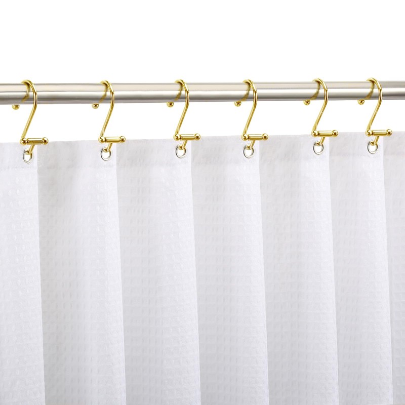 EleCharm 12PCS Gorgeous Gold Decorative Shower Curtain Hook Upgrade T