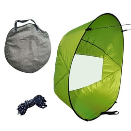 Kayak Wind Sail, Portable Foldable Durable Wind Sail with Transparent Window for Kayak Canoes (Green)