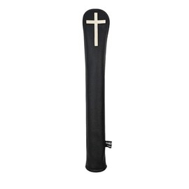 PU Leather Alignment Stick Headcover Golf Club Head Covers(Black,Cross)