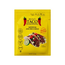 Mateo's Medium Ancho Chile Taco Seasoning Packets, 1 Ounce (Pack of 12)