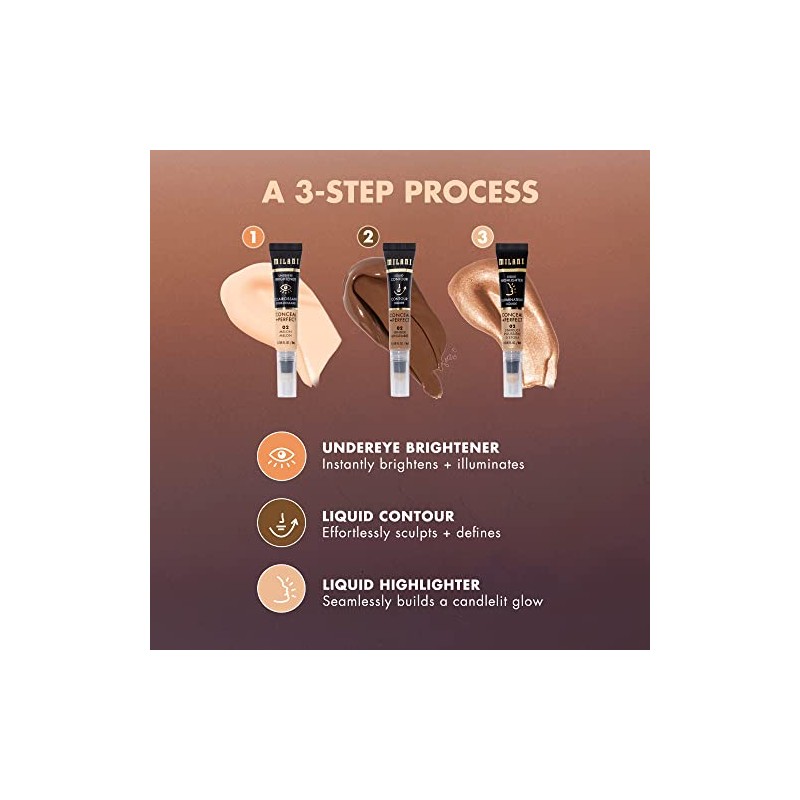 Milani Conceal + Perfect Liquid Highlighter for Added Glow, Face