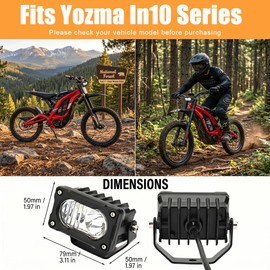 Yozma IN10 and IN10 Pro Ebike Headlight, 3-Hole Female Plug, 30W Baja Light