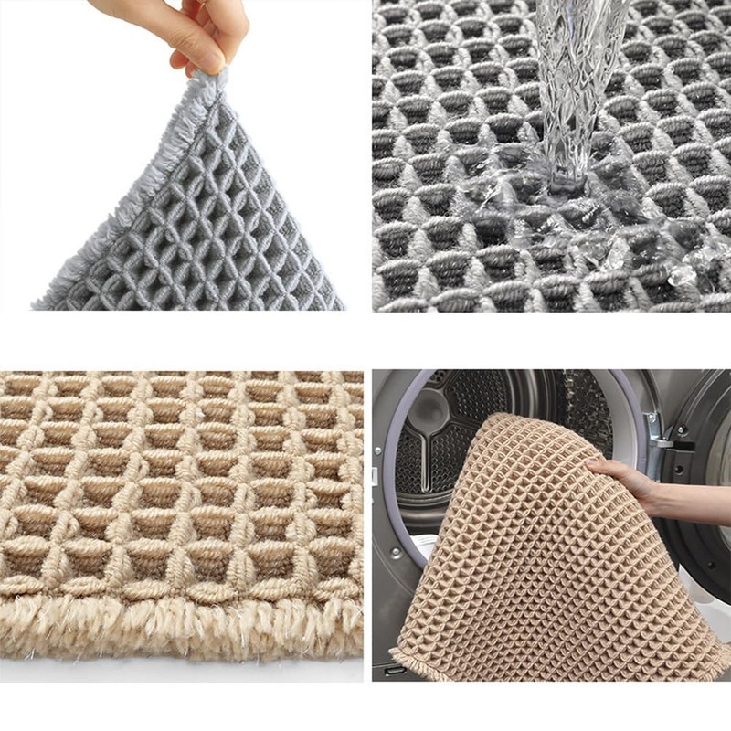 Hapihom Waffle Bath Mat, 24x36in Super Absorbent Non Slip Bath