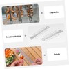 Outanaya 2pcs Portable Stainless Steel BBQ Skewers for Outdoor Grilling