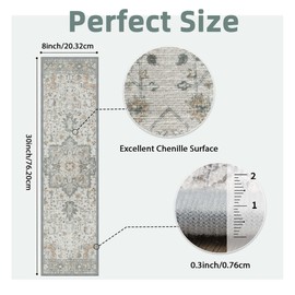 sarben Carpet Stair Treads Non Slip 10PCS, 8" X 30" Edging Stair Runner for Wooden Steps Indoor, Resistant Stair Rugs with Reusable TPE Adhesive Backing, Residue Free Mat for Kids, Elders, Pets, Taupe