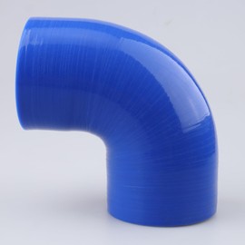 AC PERFORMANCE ID 3" (76mm) 90 Degree Elbow Coupler Universal Automotive Pure Silicone Hose Intercooler/Intake Piping, Leg Length 3.5" (90mm), Blue