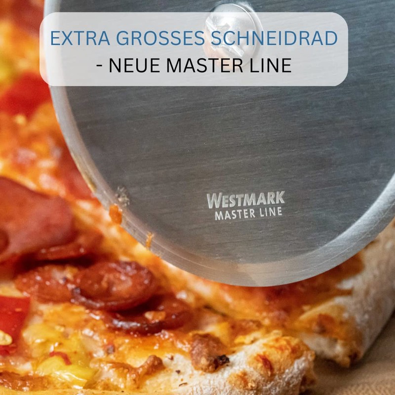 Westmark Profi-Pizzaschneider/XXL-Pizzaroller, Klingenmaß: ø 10 cm, Länge: 23 cm, Rostfreier