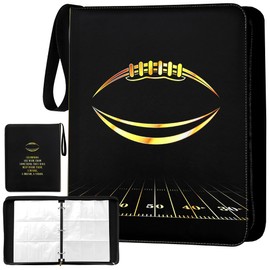 Card Binder 9-Pocket, 900 Pockets (50 Sheets), Premium Zipper Binder for Football Cards, Football Binders for Cards, Waterproof PU, Includes 50 Clear Sleeves