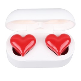 Headphones Wireless Earbuds, Heart Shaped Earbuds with 3 Pairs of Different Sizes Earbuds, Lightweight Noise Canceling Stereo Trendy Headphones