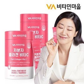 Vitamin Village [VV Vitamin Village] Vitamin Village 300 Dalton Low Molecular Fish Collagen Vitamin C Powder Stick 30 packets x 2 containers (total of 60 packets) / [VV비타민마을]비타민마을 300달톤 저분자 피쉬 콜라겐 비타민C 분말 스틱 30포 x 2통 (총60포)
