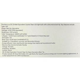 GE E12 Candelabra Bent Tip Led 25 Watt Equivalent Light Bulbs Lot Of 5 New