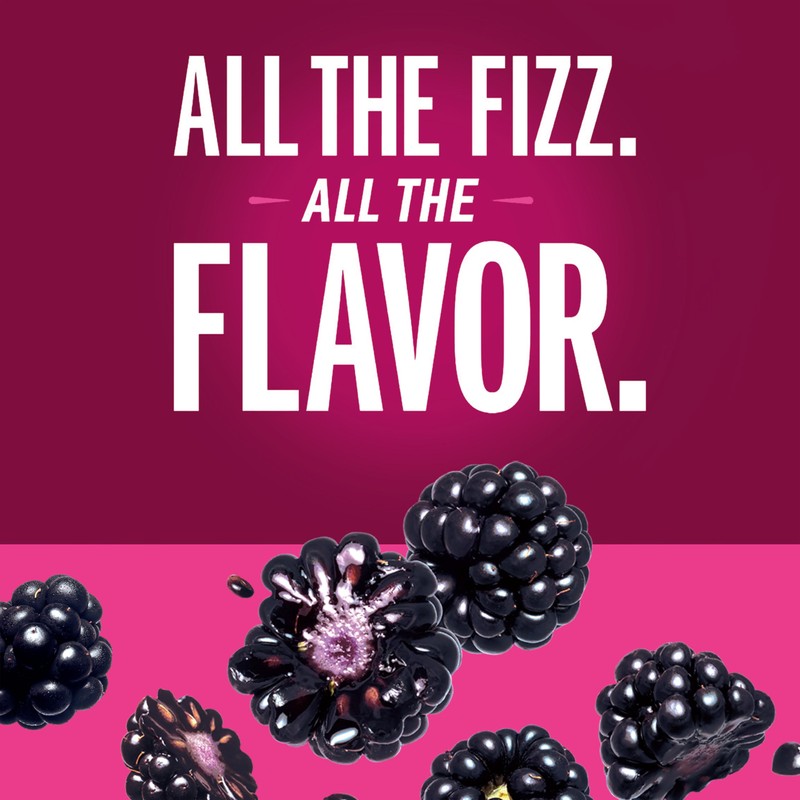 IZZE Sparkling Water Juice Beverage Blend, Blackberry, No Sugar Added,