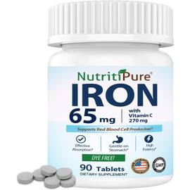 Iron Supplement, Carbonyl Iron 65mg, Vitamin C 270mg, 90ct