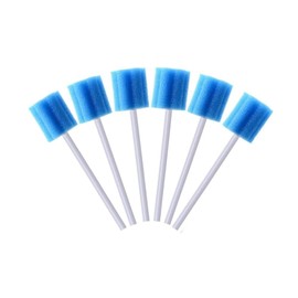 100 Stück Tragbare Mundschwamm,Mundpflege Schwamm,Mundschwämme Dental Tupfer,Mundschwamm Steriler Wattestäbchen,Mundpflegestäbchen für Reinigung Zahnkliniken (Blau)