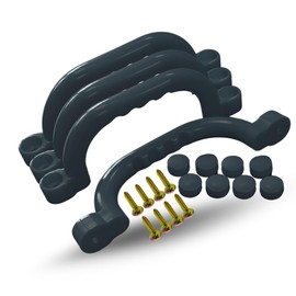 Spielturmking® Play Tower Handles, Weatherproof Safety Handles with Recessed Grips, Robust Handles, Play Tower, Climbing Handles for Children, Indoor and Outdoor (Anthracite, Pack of 4)