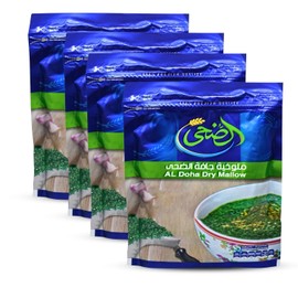 Al Doha Dry Mallow Premium Packed Egyptian Spinach Dried Molokhia Molocheya Mulukhiyah Doha Eldoha El Doha For Cooking Kosher Halal (4 Pack = 14.11 oz / 400 gm) ملوخية ناشفة