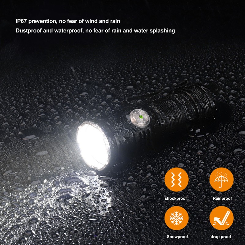 Flashlight Super Bright Type C Charging Aluminum Alloy 2050LM 6