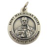 Silver Toned Base Catholic Patron Saint Medal Pendant, 3/4 Inch,
