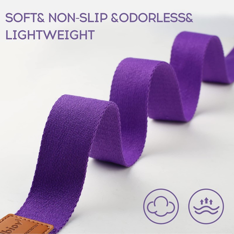 voidbiov D-Ring Buckle Yoga Strap 1.85 or 2.5M, Durable Cotton