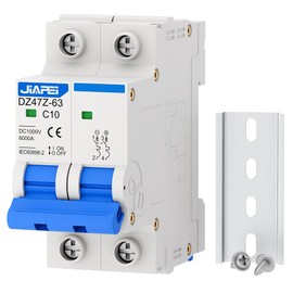 DC Miniature Circuit Breaker, 1000V 2 Pole 20 Amp Isolator for Solar PV System, Thermal Magnetic Trip DIN Rail Mount, C20 DC Disconnect Switch