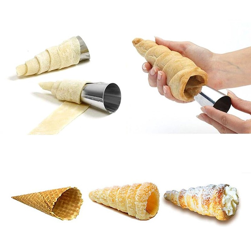 COMZPLIFE 21pcs Cream Horn Molds, Stainless Steel Cannoli Forms Tubes