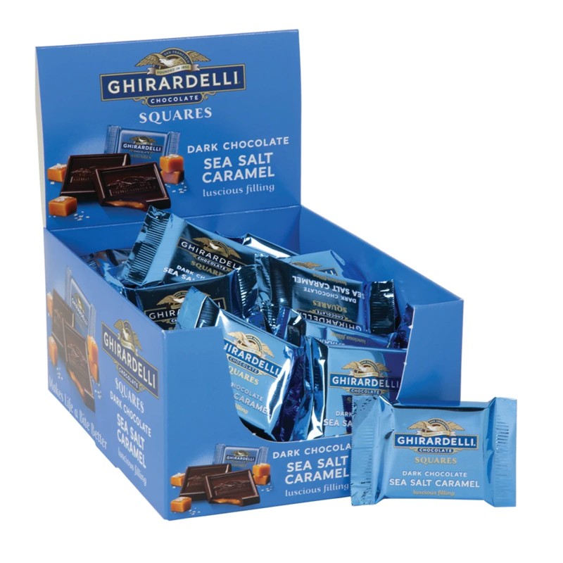 Ghirardelli Dark & Sea Salt Caramel Chocolate Squares, 0.53 Ounce,