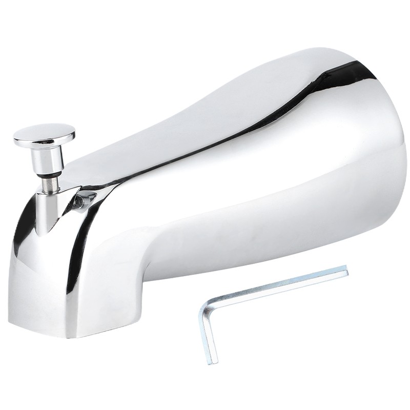 Wall Mounted Electroplate Bathtub Faucet Concealed Tub Spout with Pull