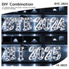 LED Number Light - Lighted Silver Glitter Number Light Sign,