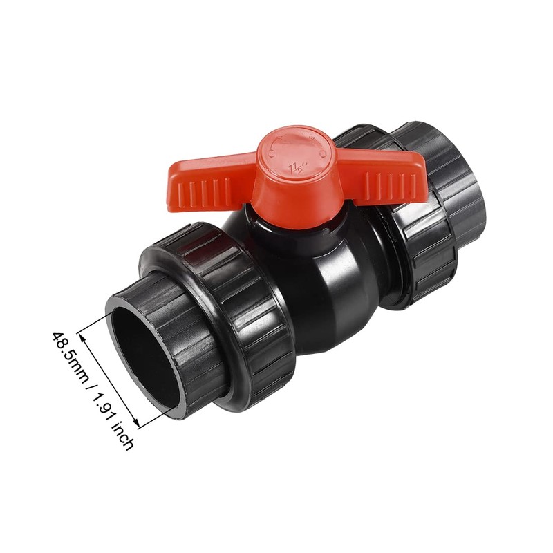 sourcing map Ball Valve, 1-1/2" Slip PE Socket End True